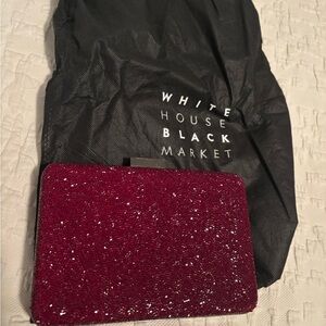 White House Black Market Red Clutch Bag